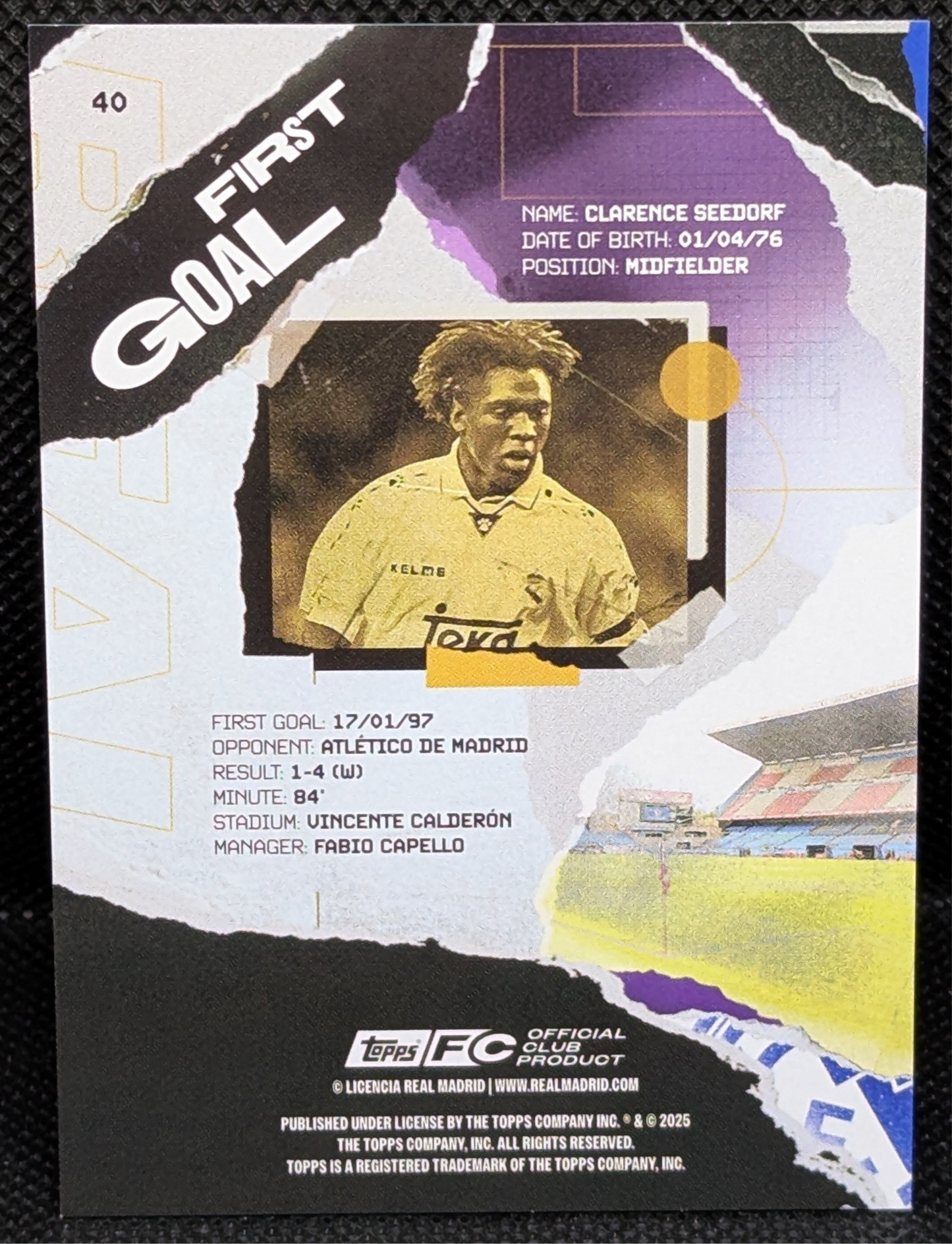 2024-25 Topps Real Madrid Team Set - Clarence Seedorf - First Goal /199