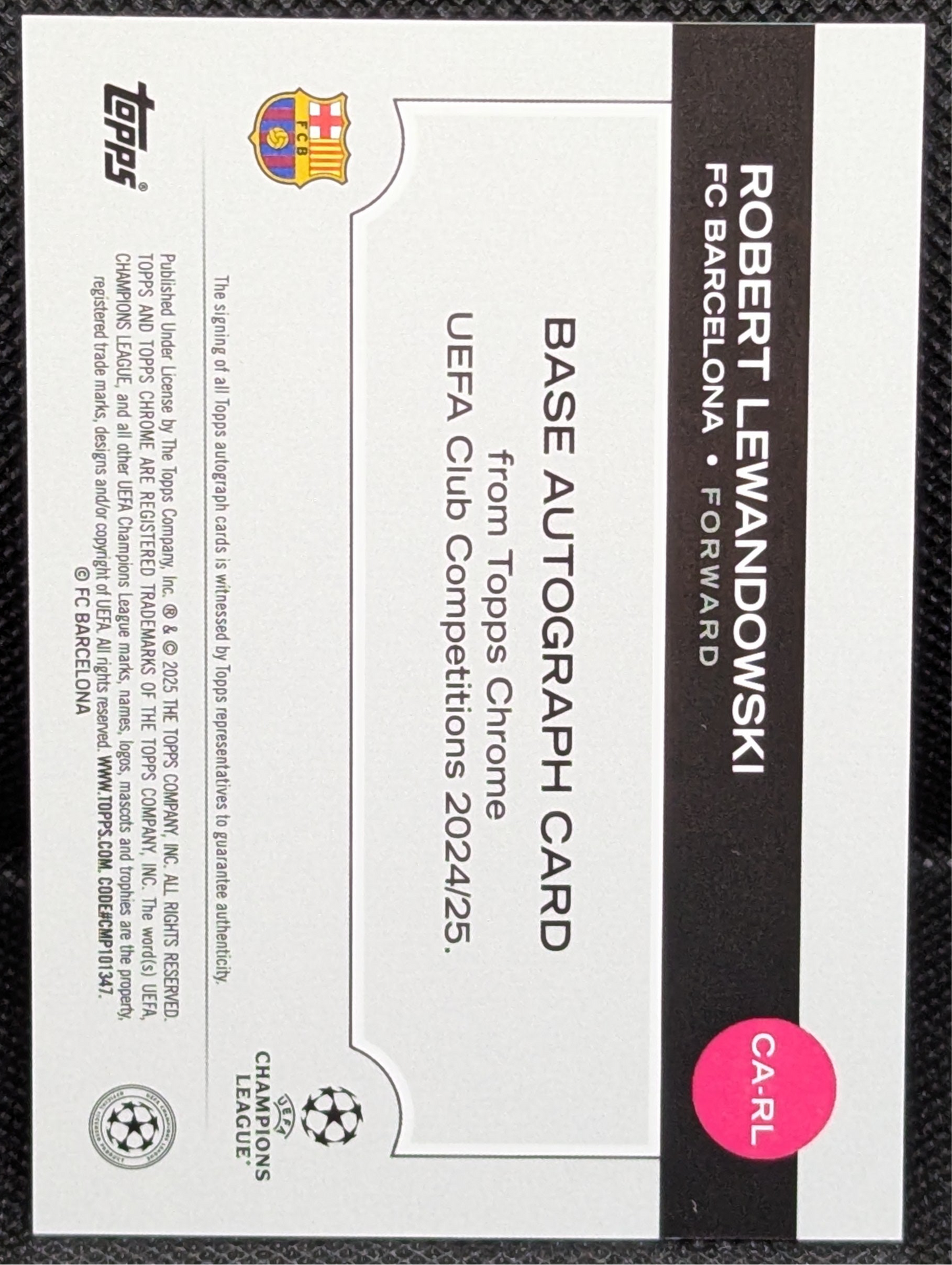 Topps UCC Chrome 24/25 - Robert Lewandowski Auto /52